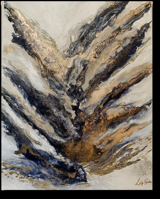 Sensación — obra de Luly Santos, Arte fluido, pigmentos