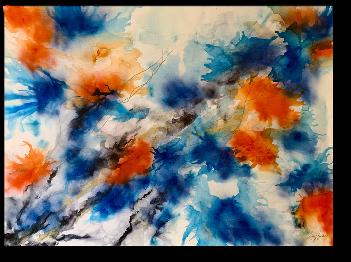 Ilusión de verano — obra de Luly Santos, Tintas al alcohol