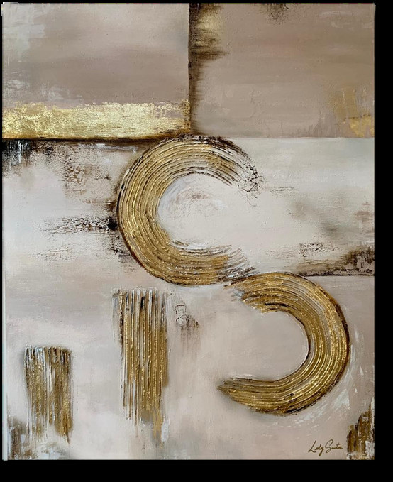 Sin limites — obra de Luly Santos, Mixta, hoja de oro