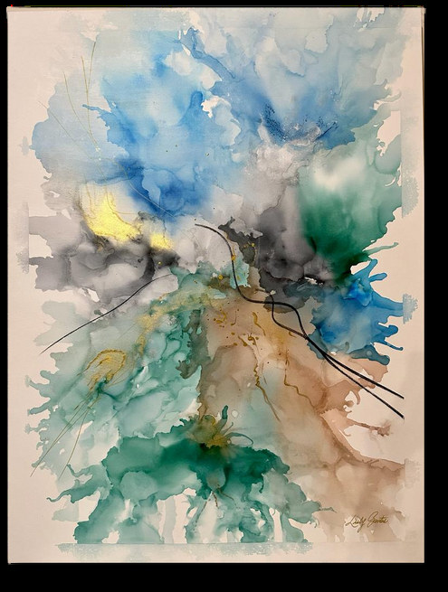 Renacer — obra de Luly Santos, Tintas al alcohol