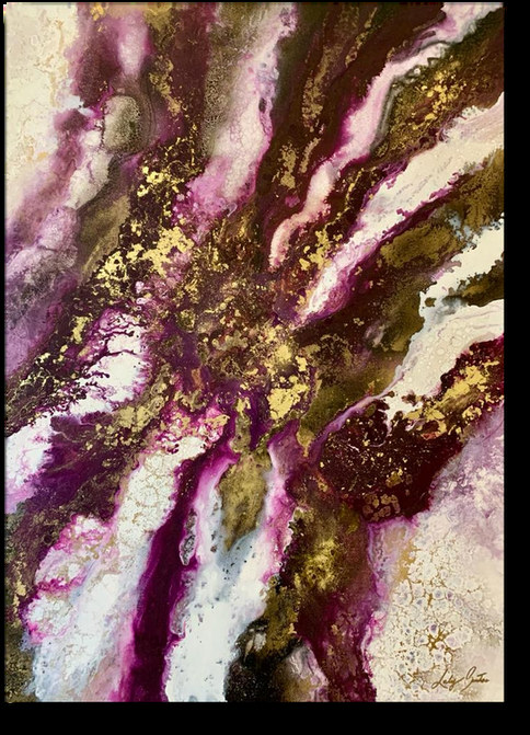 Galaxia 1 — obra de Luly Santos, Arte fluido, pigmentos