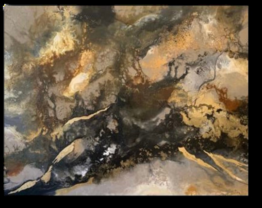 Obra de Luly Santos — Arte fluido, hoja de oro