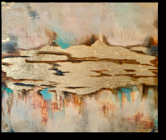 Sueños — obra de Luly Santos, Mixta, hoja de oro