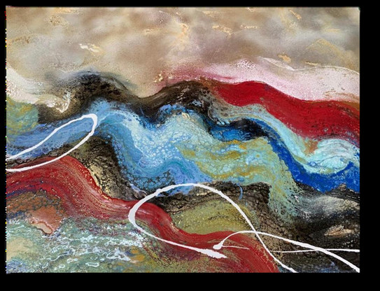 Principio — obra de Luly Santos, Arte fluido, Pouring