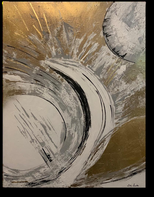 Eclipse — obra de Luly Santos, Mixta, hoja de oro
