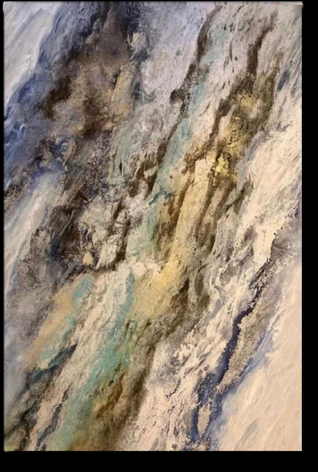 Destino — obra de Luly Santos, Arte fluido, pigmentos