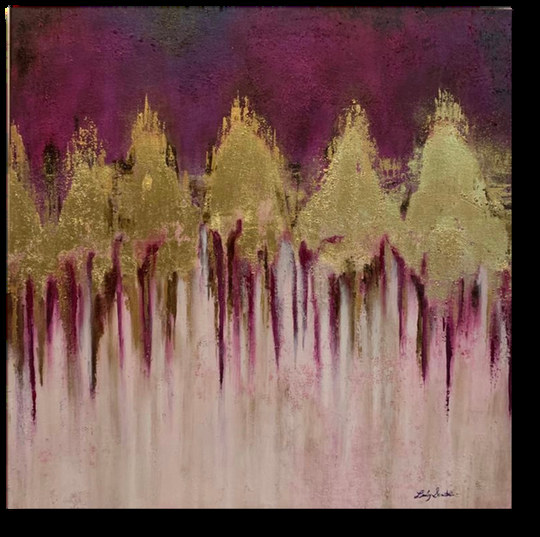 Alegría — obra de Luly Santos, Mixta, hoja de oro