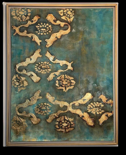 Epoca de oro — obra de Luly Santos, Mixta, Hoja de Oro