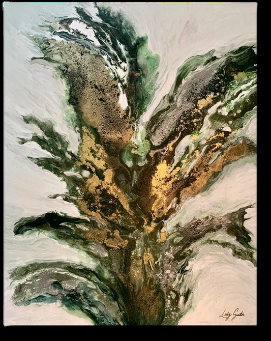 Arbol de la vida — obra de Luly Santos, Arte fluido pigmentos