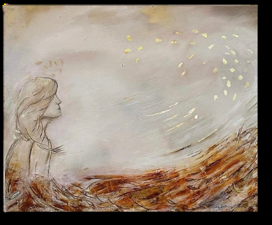 Miradas en el viento — obra de Luly Santos, Mixta