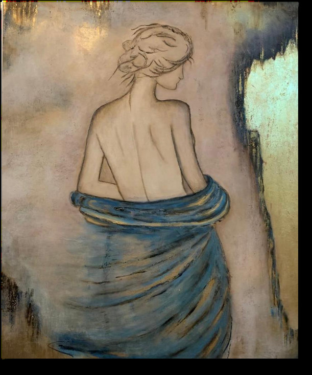 Inspiración — obra de Luly Santos, Mixta, hoja de oro